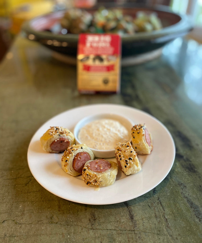 Pigs in a Blanket with Easy Creamy Mustard Sauce