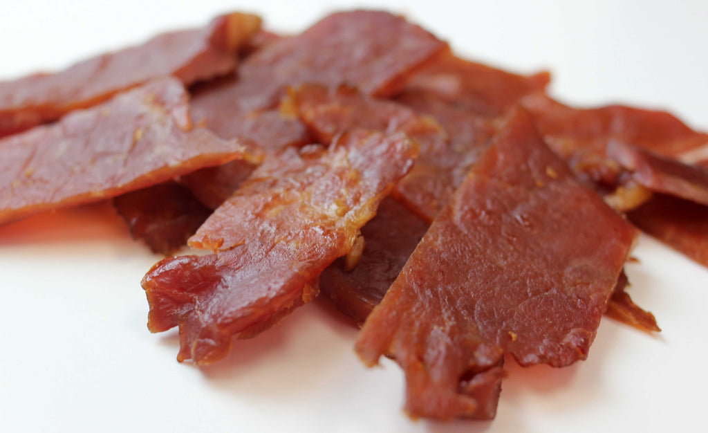 super tender and juicy keto friendly and gluten free pork jerky made with lean Berkshire pork