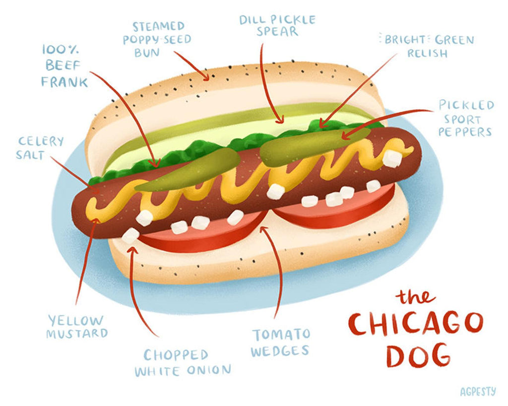Graphic illustration of the Chicago Dog