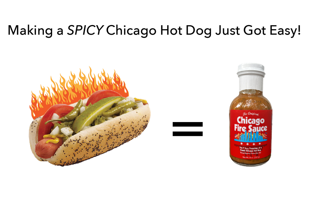 Chicago Style Hot Dog Made With Chicago Fire Sauce