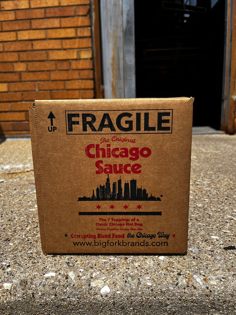 Chicago Hot Fire Sauce in branded box ready for shipment